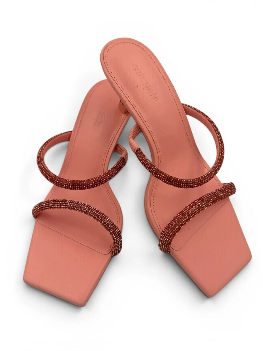 Cult Gaia | Rhinestone-Embellished 50mm Sandals | Size 36 | Pink